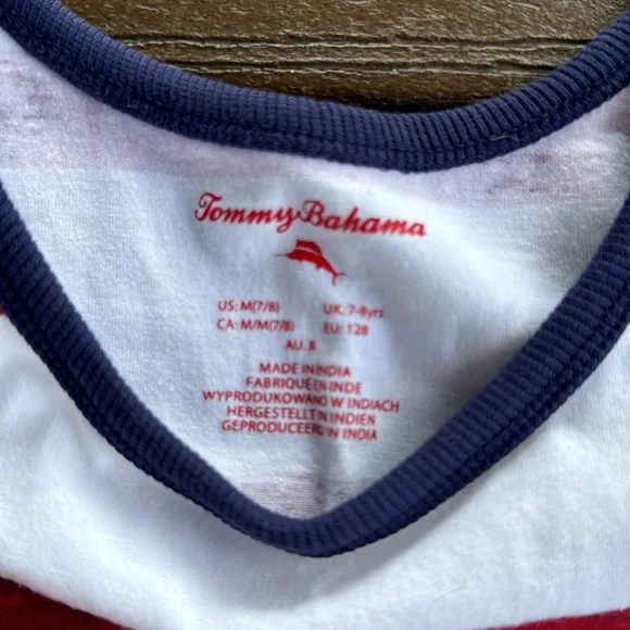 Youth Medium 7/8  Tommy Bahama American Flag Tank - Picture 3 of 4